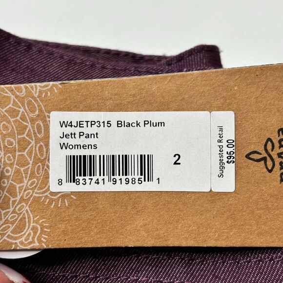 prAna Pants 2/26 Black Plum Ombre Jett Organic Cotton LR Fitted Coated Jeans NWT - Picture 5 of 9